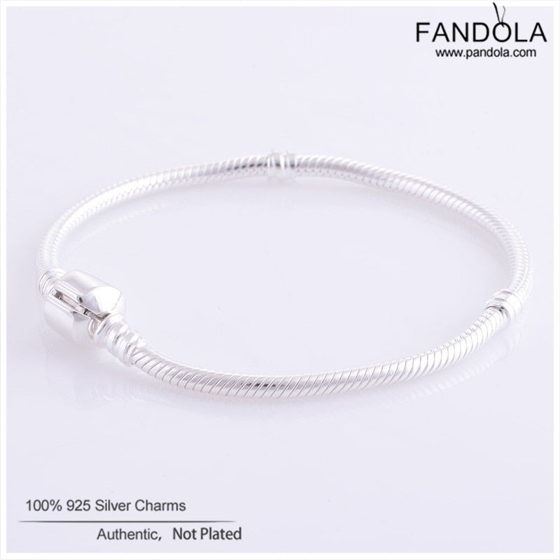 Barrel Clasp Bracelets Argent 925 Sterling Silver Standard Clasp Charm Bracelets for Women DIY Jewelry Making Promotion