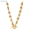FANSHIDI Punk Weave Knot Necklace For Women  Toggle Choker Gold Color Stainless Steel  Chunky Chain Collier Femme