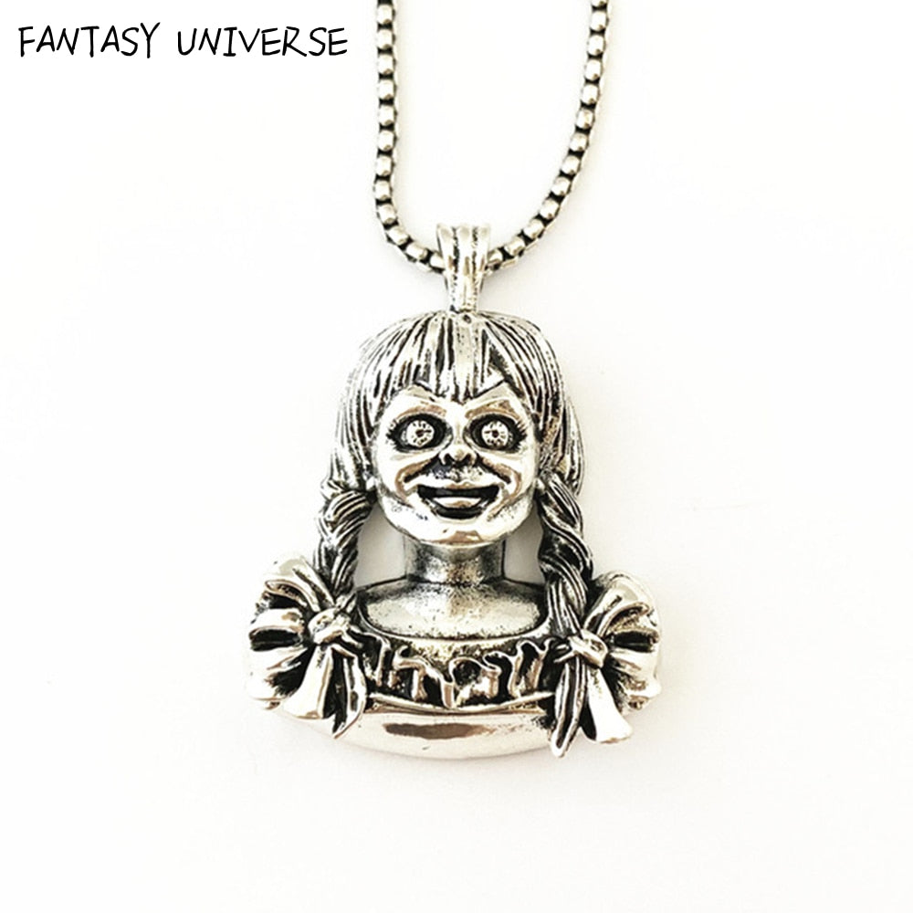 FANTASY UNIVERSE The Conjuring Horror Necklace Annabelle The Weird Doll Metal  Face Pendant Halloween Gift