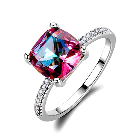 925 Sterling Silver Rings Classic Colorful Sapphire Rings For Women Engagement Wedding Party Ring Fine Jewelry New 2020