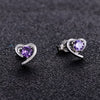 Wholesale Fashion Earrings For Women 925 Sterling Silver Jewelry Love Heart Amethyst Stud Earrings Birthd gift on sale
