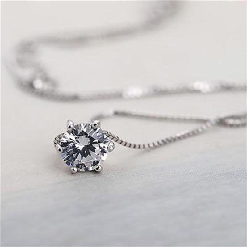 FDLK     Women  Simple Rhinestone Choker Necklace Shine Rhinestone Silver Color Chain Jewelry