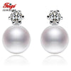 Classic style 925 Sterling Silver Earrings For Women 8-9mm Bread Shape Natural Pearl Earrings Fine Jewelry
