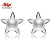 Flower shape 925 Sterling Silver Pearl Stud Earring for Women's Jewelry 6-7mm White Pearl Earrings Fine Jewelry