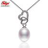 New Design Heart Shape 925 Sterling Silver Pearl Pendant Necklaces For Women 8-9mm White Natural Pearl Jewelry