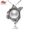 Trendy Style 11-12mm White Pearl Necklaces & Pendants For Women's 18 Inches 925 Sterling Silver Chain Jewelry