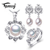 925 Sterling Silver earrings with stones,natural Pearl jewelry sets for women,bohemian set ethnic earrings rings