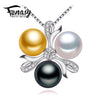 Fine Jewelry Pearl necklace ,Bohemian 2020 White black golden pearl jewelry charm necklace women pearl pendant AliExpress