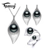 Nice Natural Pearl Jewelry Sets ,925 Sterling Silver pendant Necklace for women Pearl Earrings 2020 and wedding rings