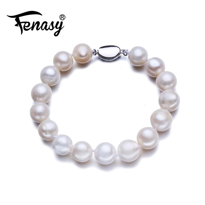 Pearl Jewelry Fashion 9-11mm big pearl Wide Bracelets & Bangles Jewelry pearl charm bracelet,chain link bracelet women
