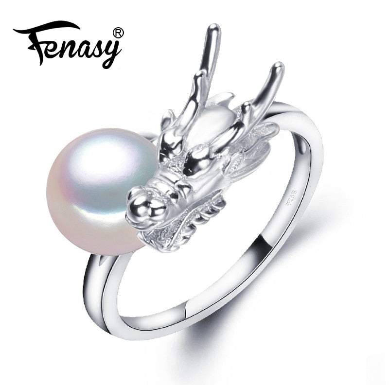 Pearl Jewelry Pearl rings,Dragon ring,punk Natural Pearl wedding rings,rings for women jewelry box,aliexpress