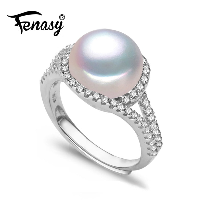Pearl Jewelry, atural Pearl rings,retro Pearl 925 Silver ring,charm rings for women with wedding gift box