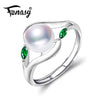 Pearl Jewelry,natural Pearl rings,retro Pearl 925 Silver ring,square zicron rings for women with jewelry box