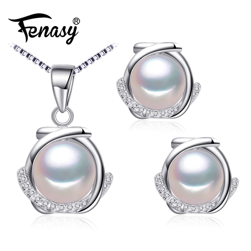 Pearl Jewelry wedding engagement jewelry sets,Natural Pearl pendant Necklace women/leaf pendant,cute earrings female