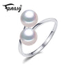 bohemia 2020 New Double Pearl Ring trendy Pearl Adjustable charms Rings for women pearl Jewelry for love