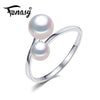bohemia 2020 New Double Pearl Ring trendy Pearl Adjustable charms Rings for women pearl Jewelry for love