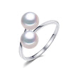bohemian 2020New Double Pearl Ring trendy Pearl Adjustable charms Rings for women pearl Jewelry for love