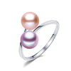 bohemian 2020New Double Pearl Ring trendy Pearl Adjustable charms Rings for women pearl Jewelry for love
