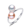 bohemian 2020New Double Pearl Ring trendy Pearl Adjustable charms Rings for women pearl Jewelry for love
