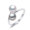 bohemian 2020New Double Pearl Ring trendy Pearl Adjustable charms Rings for women pearl Jewelry for love