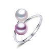 bohemian 2020New Double Pearl Ring trendy Pearl Adjustable charms Rings for women pearl Jewelry for love