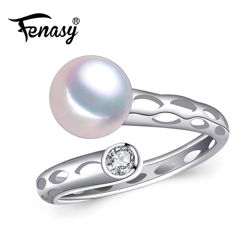 engagement ring,natural Pearl rings for women,2020 new pearl jewelry ring,Wedding Hollow out ring fine jewelry