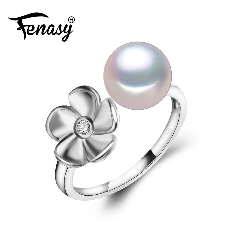 engagement ring,natural Pearl rings for women,new pearl jewelry ring ,AliExpress flower ring fine jewelry