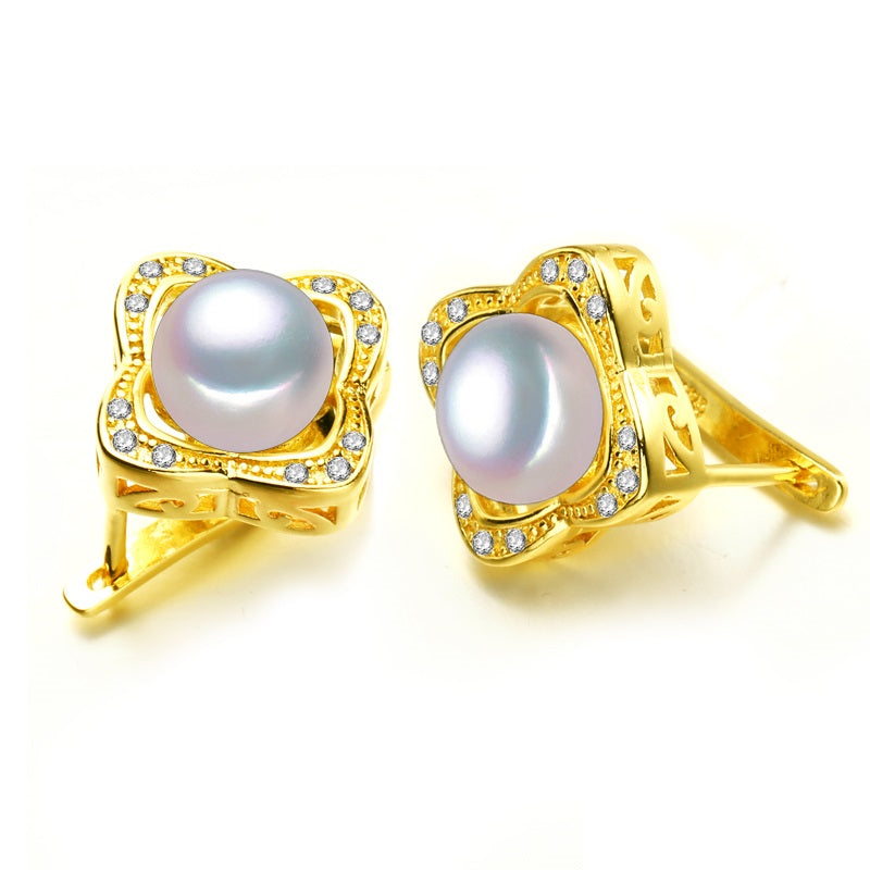 freshwater Pearl gold color geometric bohemian earrings Pearl jewelry , 2020 new Pearl earrings ,stud earrings aliexpress