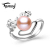 love pink beads,natural pearl rings for women,love ring 925 Sterling Silver heart Ring best friends
