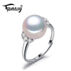 natural plant pearl ring 925 Sterling Silver Ring cultured genuine Real Pearl Rings For Women Wedding Ring