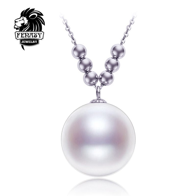 new brand Fine pearl Jewelry 8-9mm Natural Round Pearl charms Necklace S925 sterling silve jewelry Necklaces
