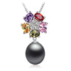 pearl jewelry Pearl necklace bohemian black White pearl jewelry bijoux femme necklace women Multicolored gems