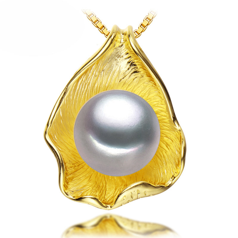 pearl necklace natural Pearl pendant necklace sterling silver vintage party jewelry necklace women big size beads pendant