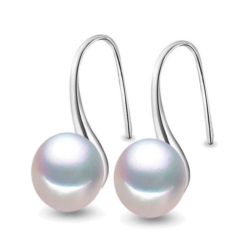 s925 sterling silver stud earrings for women girl white pearl earrings jewelry idea birthd Bridesmaid gif