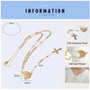 FINE4U N108 Jesus Christ Crucifix Necklace For Women 316L Stainless Steel Long Rosary Beads Necklace Virgin Mary Heart Necklaces