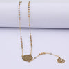 FINE4U N298 Muslim Arabic Printed Pendant Necklace Stainless Steel Long Chain Necklaces Mixed Color Beads Rosary Jewelry