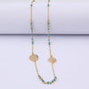 FINE4U N299 Muslim Arabic Printed Pendant Necklace Stainless Steel Mixed Color Rosary Beads Necklace Long Chains Jewelry