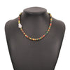 FINE4U N954 Heishi Surfer Necklace Boho Bohemian Bead Choker African Vinyl Beads Necklace for Women Girls
