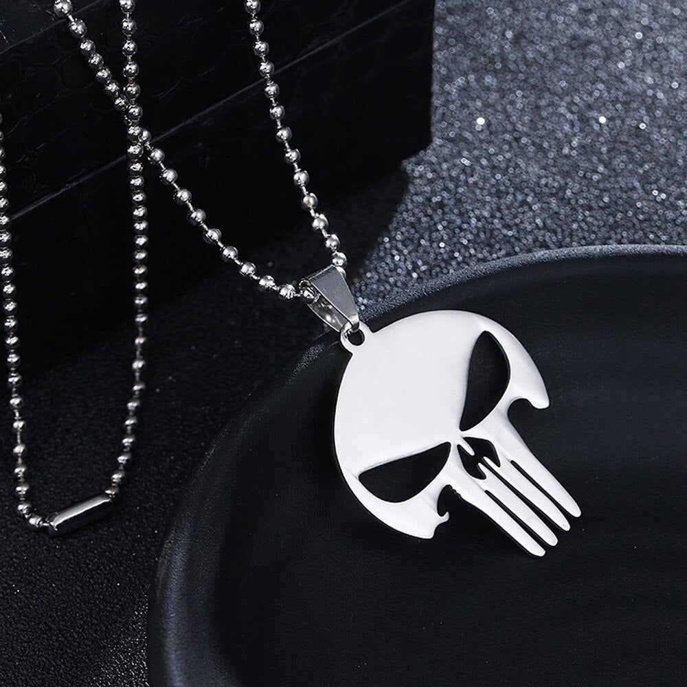 FIREBROS 20/24" Chain Silver Color High Polish 316L Stainless Steel Movie Anime Pendant Necklace Men Jewelry Kids Boy Girl Gift