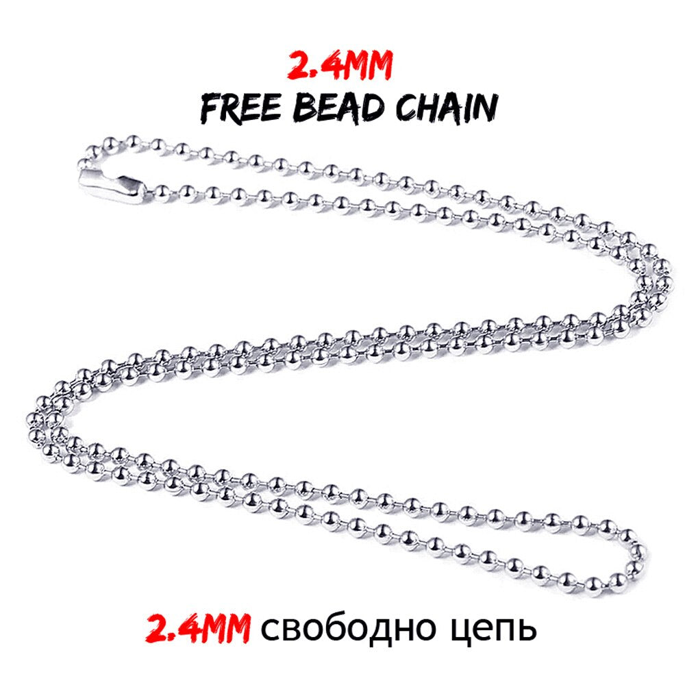 FIREBROS 20/24" Chain Silver Color High Polish 316L Stainless Steel Movie Anime Pendant Necklace Men Jewelry Kids Boy Girl Gift