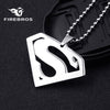 FIREBROS 20/24" Silver Color High Polish Stainless Steel Super Hero Man Pendant Movie Anime Necklace Men Jewelry Kids Boy Gift