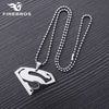 FIREBROS 20/24" Silver Color High Polish Stainless Steel Super Hero Man Pendant Movie Anime Necklace Men Jewelry Kids Boy Gift