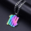 FIREBROS 2021 Street Hip-Hop Rock Jewerly Men Women Stainless Steel Quenched Letter Magazine Flame Pendant Necklaces