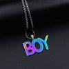 FIREBROS 2021 Street Hip-Hop Rock Jewerly Men Women Stainless Steel Quenched Letter Magazine Flame Pendant Necklaces