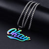 FIREBROS 2021 Street Hip-Hop Rock Jewerly Men Women Stainless Steel Quenched Letter Magazine Flame Pendant Necklaces