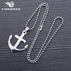 FIREBROS 2022 Free 20" Chain Silver Color High Polished Stainless Steel Anchor Pendant Necklace Men Women Jewelry Gift