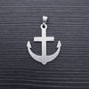 FIREBROS 2022 Free 20" Chain Silver Color High Polished Stainless Steel Anchor Pendant Necklace Men Women Jewelry Gift