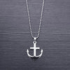 FIREBROS 2022 Free 20" Chain Silver Color High Polished Stainless Steel Anchor Pendant Necklace Men Women Jewelry Gift