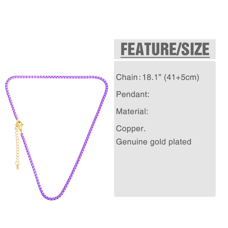 FLOLA Copper Candy Color Rainbow Necklace Women Simple Short Necklace Girls  Jewelry Gift nkew01