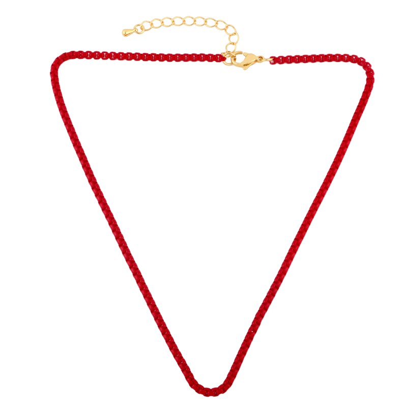 FLOLA Copper Candy Color Rainbow Necklace Women Simple Short Necklace Girls  Jewelry Gift nkew01